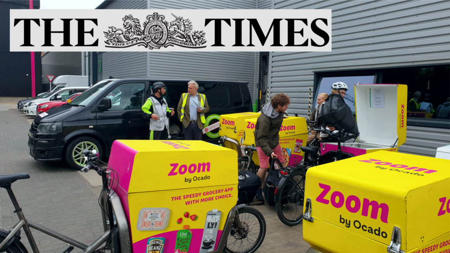 The Times newspaper aricle on e-cargobikes OCADO